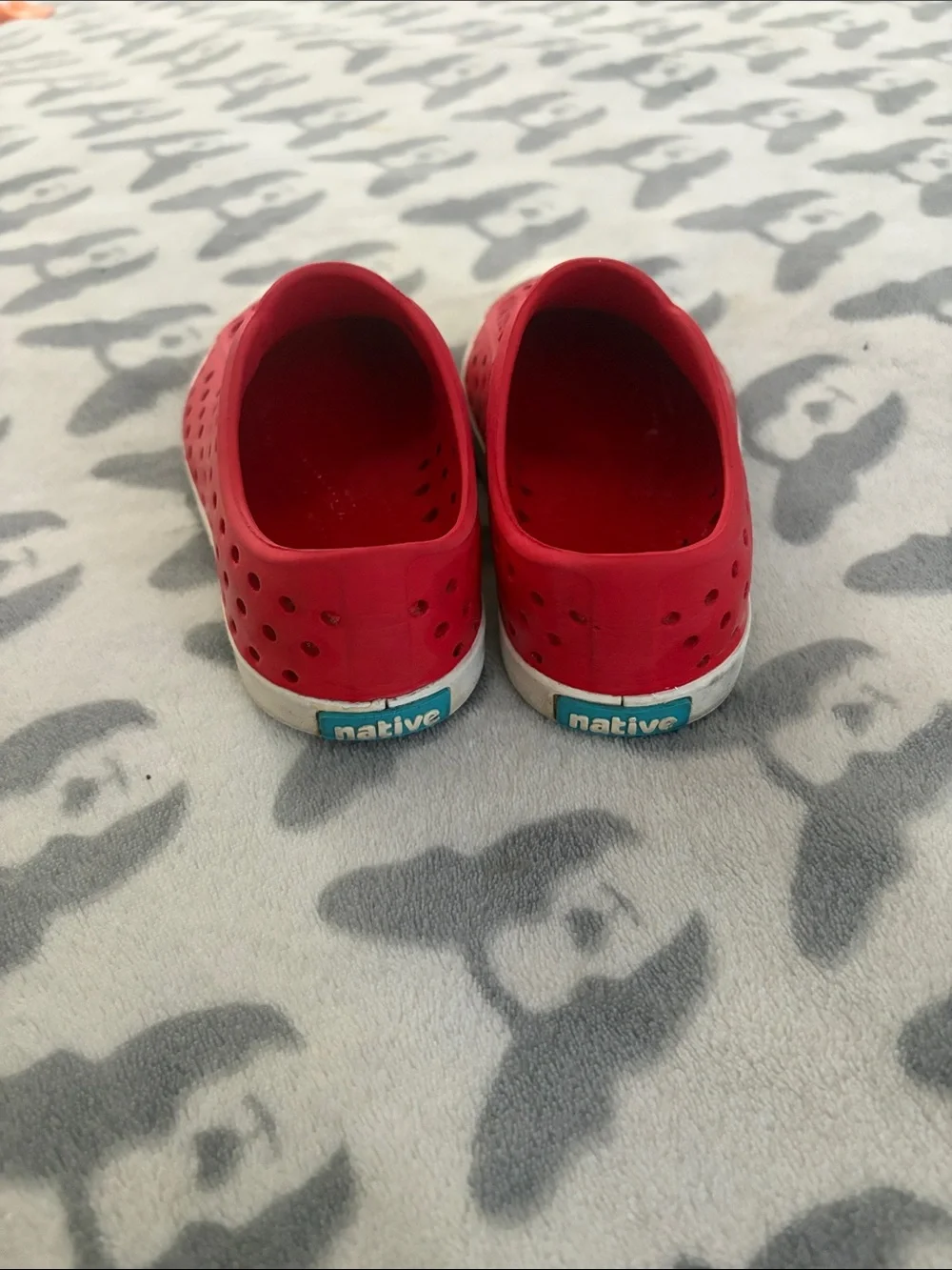 Native Kids Slip-On Water Shoes in Red with White Toe Cap